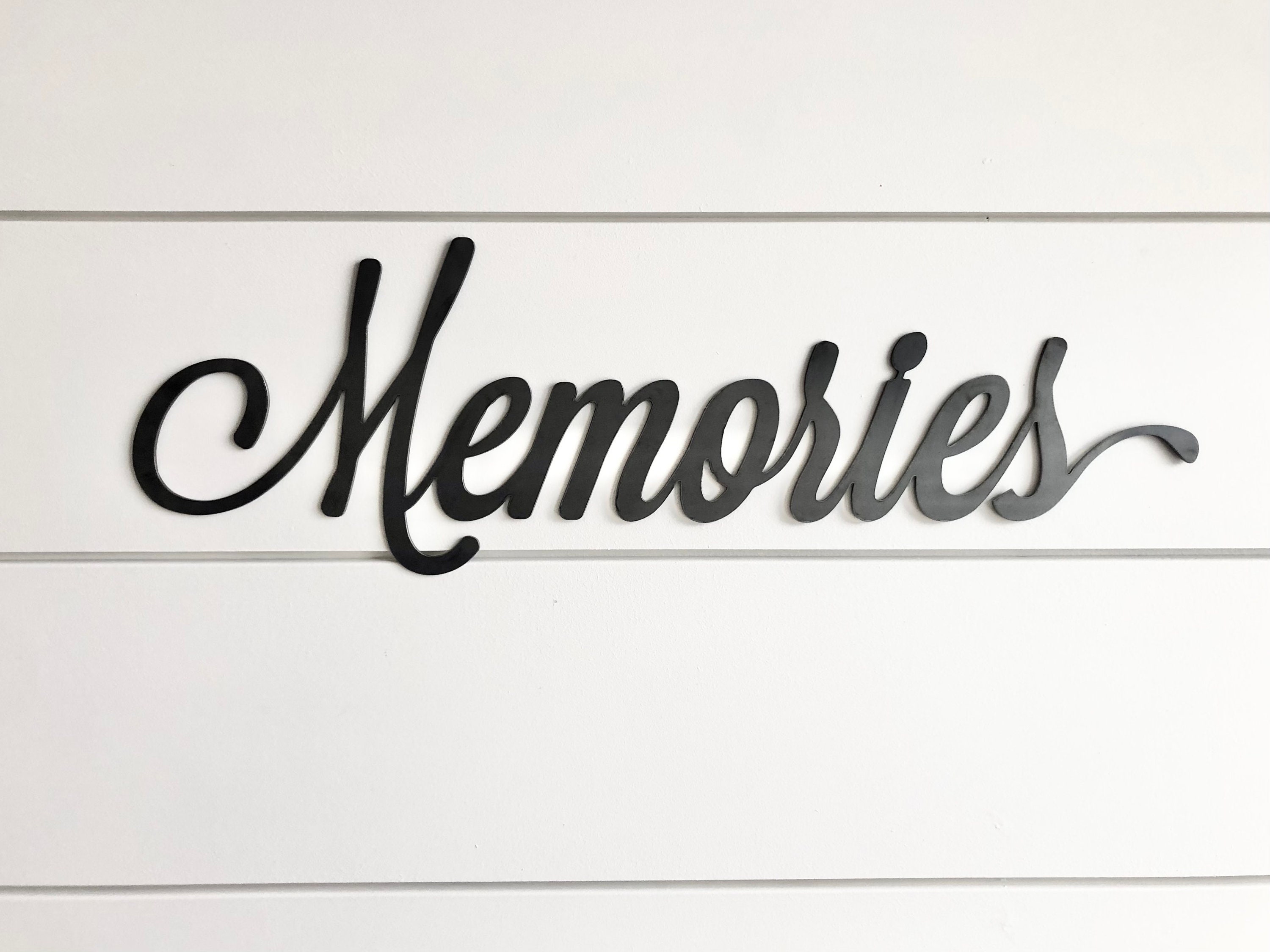 Memories Sign Photo Wall Memories Script Word Metal Wall | Etsy