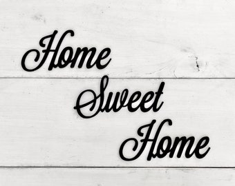 Home Sweet Home Sign - Metal Word Sign - Farmhouse Decor - Metal Wall Art - Housewarming Gift