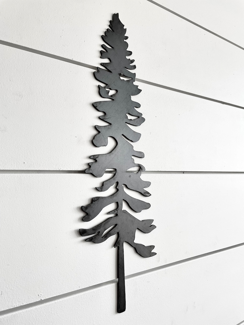 Rustic Metal Sitka Spruce Tree Pine Tree Wall Art Rustic Etsy