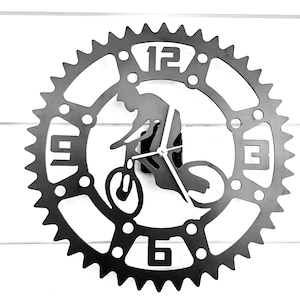 Mountain Bike Clock - Downhill Bike Clock - Bike - Cycling - Bicycle Metal Wall Art