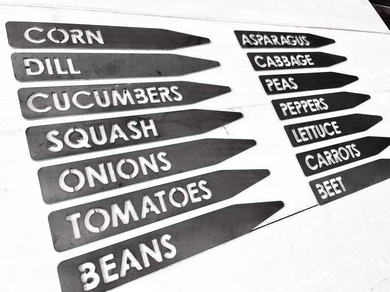 Rustic Metal Garden Tags Plant Labels Garden Name Plates Etsy
