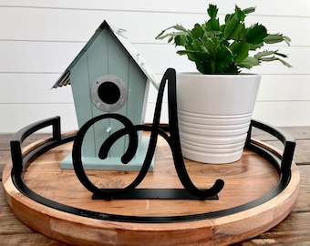 Standing Rustic Metal Script Letter - Personalized Gift - Metal Letter - Custom Letter - Initial Home Decor - Monogram