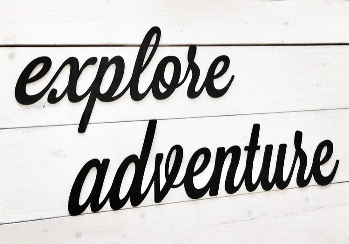 Adventure Sign Adventures Word Adventure Decor Home Etsy