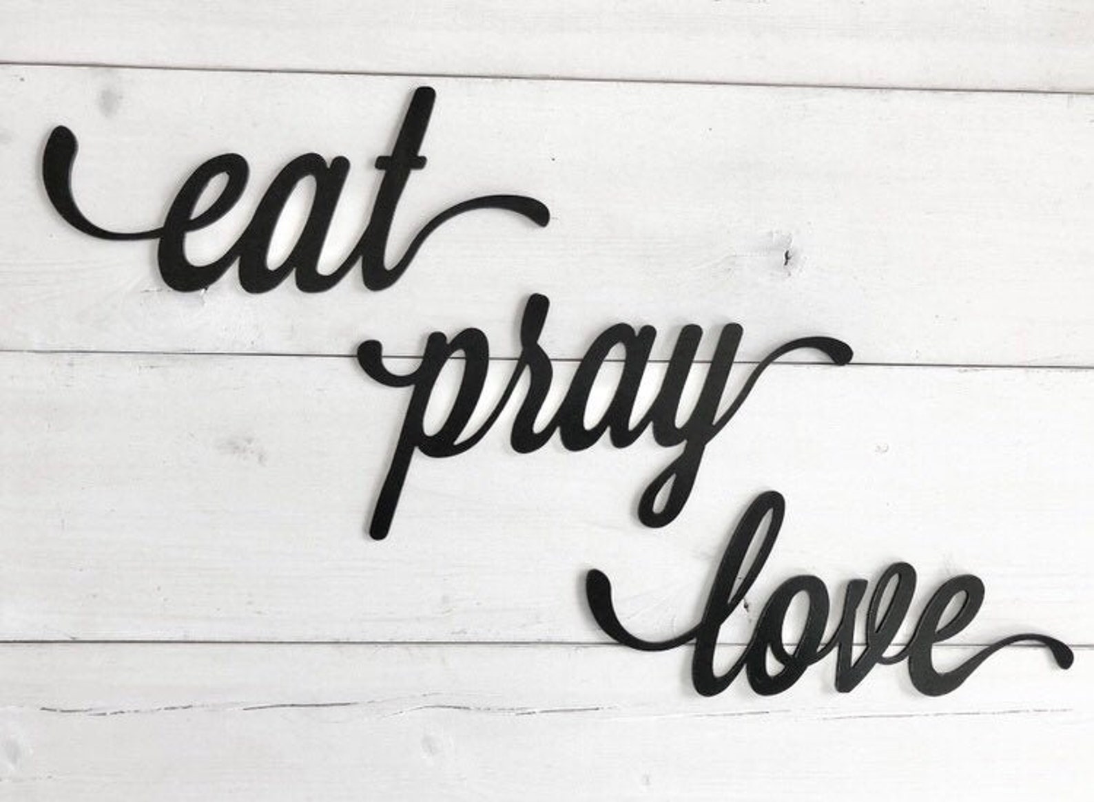 Eat Pray Love Sign Home Decor Kitchen Decor Metal Wall Etsy