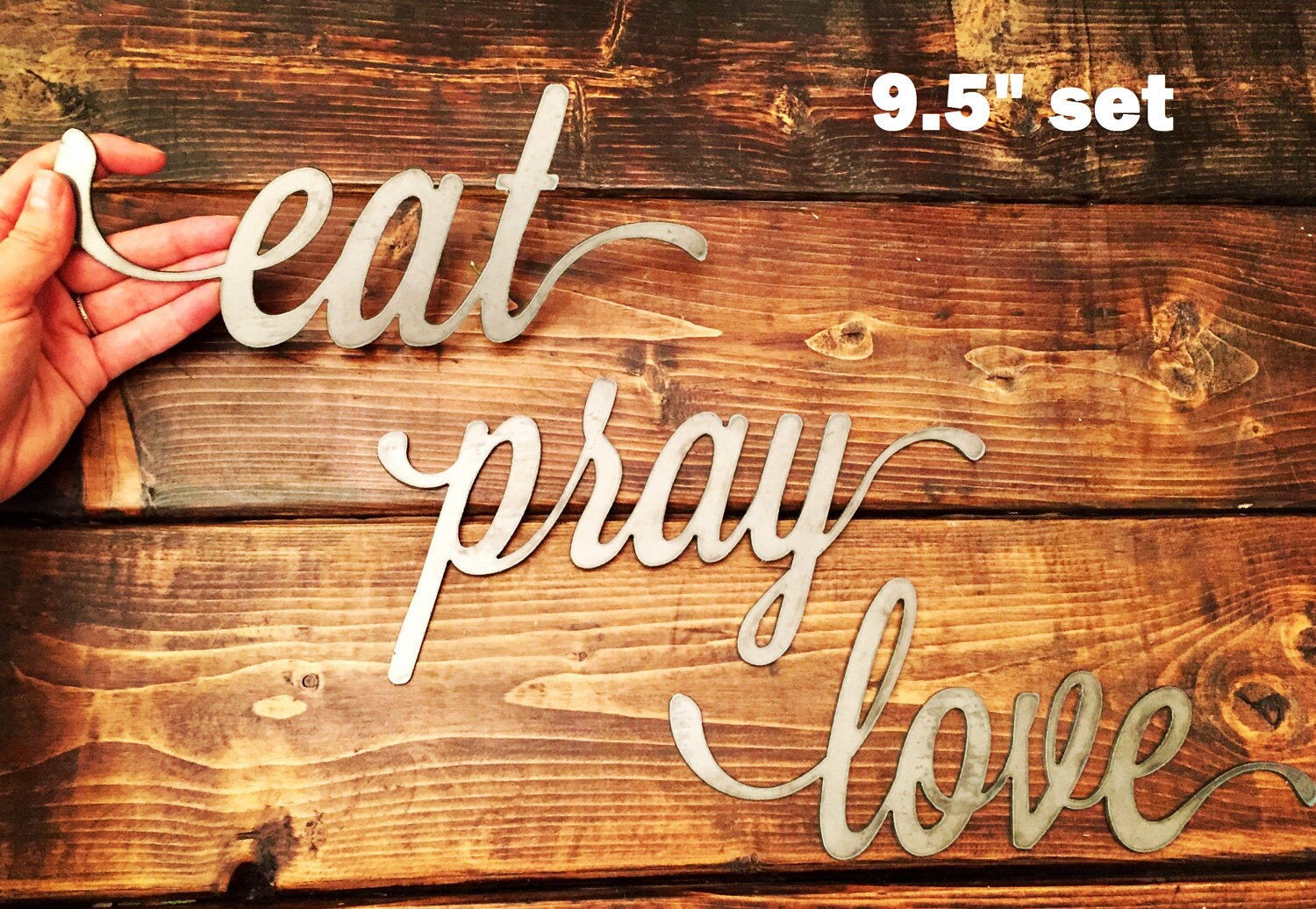 Eat Pray Love Sign Home Decor Kitchen Decor Metal Wall Etsy