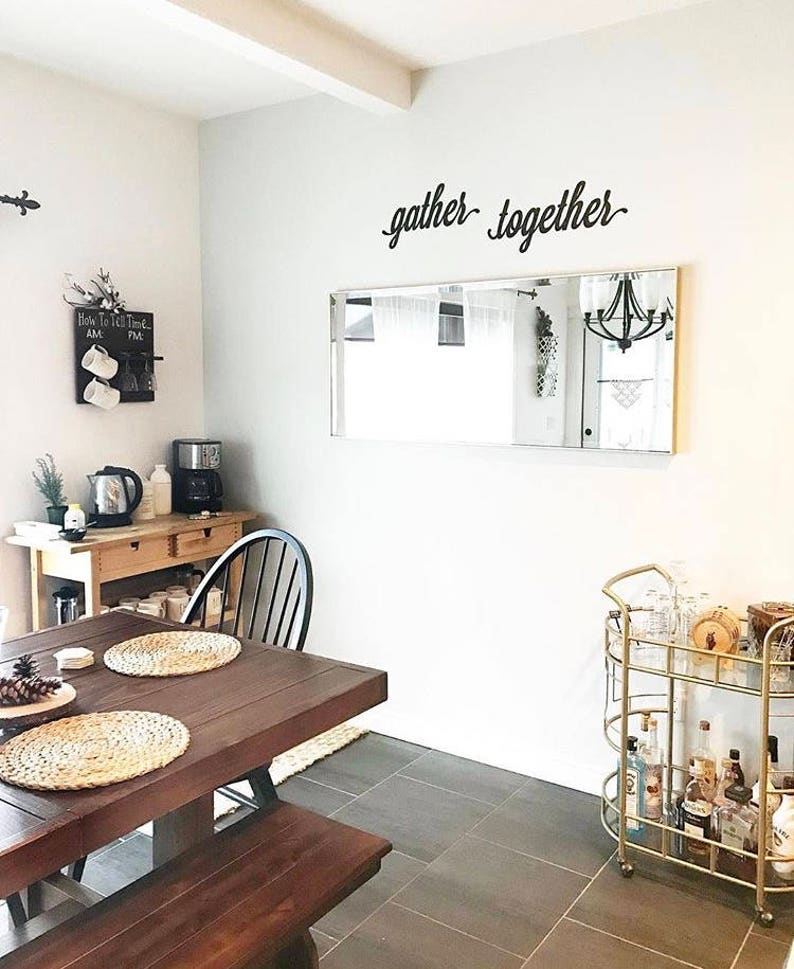 Gather Together Rustic Metal Script Words