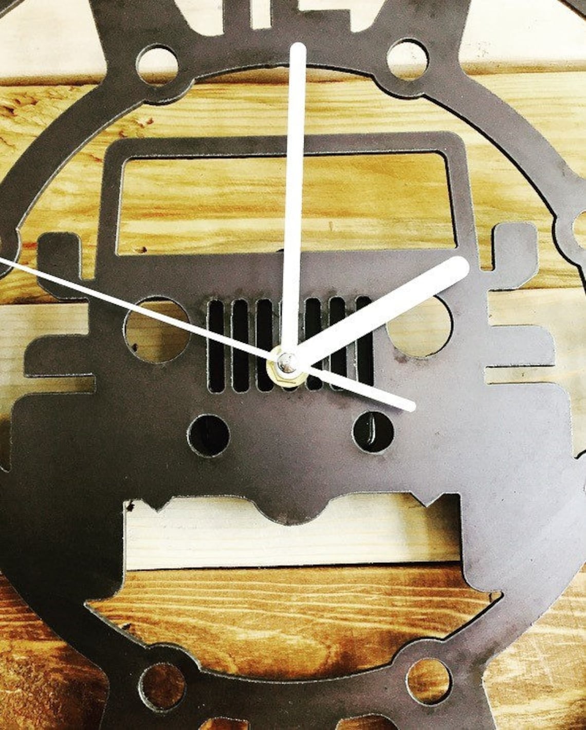 Rustic Metal Jeep Clock Perfect for the Garage Office or Man Etsy