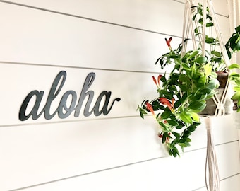 Aloha Sign - Hawaii Hello - Aloha Gift - Tropical Wall Art - Hawaiian Decor