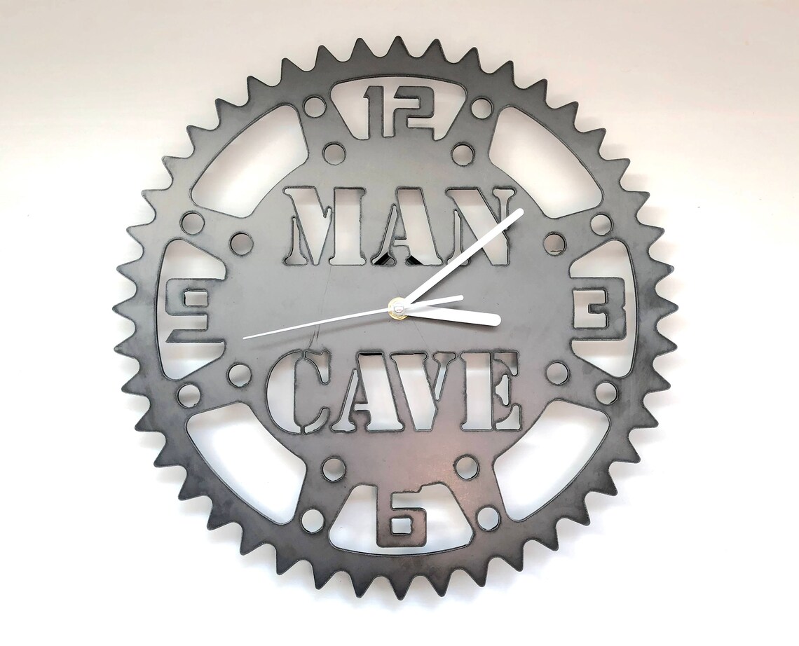 Man Cave Clock Gift for Him Metal Clock Garage Decor Etsy Canada