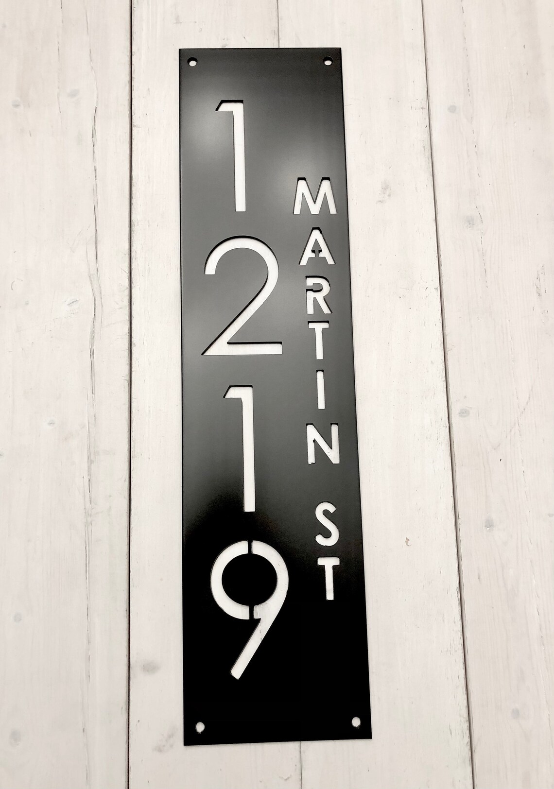 Vertical Custom House Number Plaque with street name Etsy
