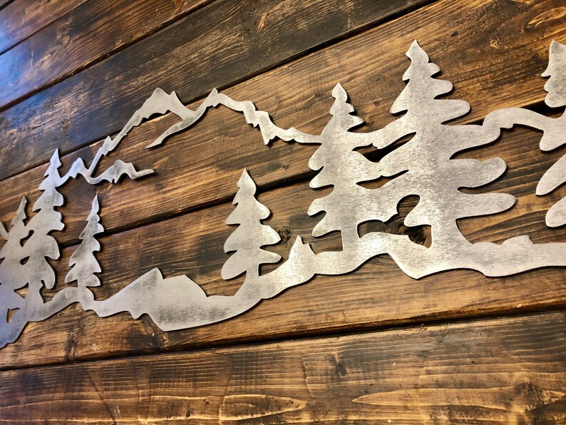 Rustic Metal Mountain Range Mountain Wall Art Rustic Etsy