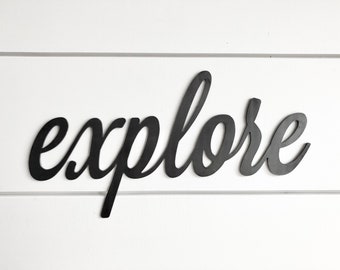 Explore Wall Art - Explore Sign - Adventure Art - Metal Wall Art - Travel Sign - Travel Lover