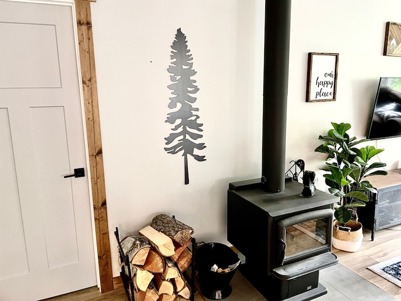 Rustic Spurce Tree Rustic Metal Sitka Spruce Tree - Pine Tree Wall Art - Rustic Scenery ...