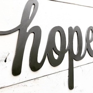 Hope Metal Word - Hope Sign - Bible Verse - Scripture - Christian Wall Art - Religious Home Decor - Hope Metal Art