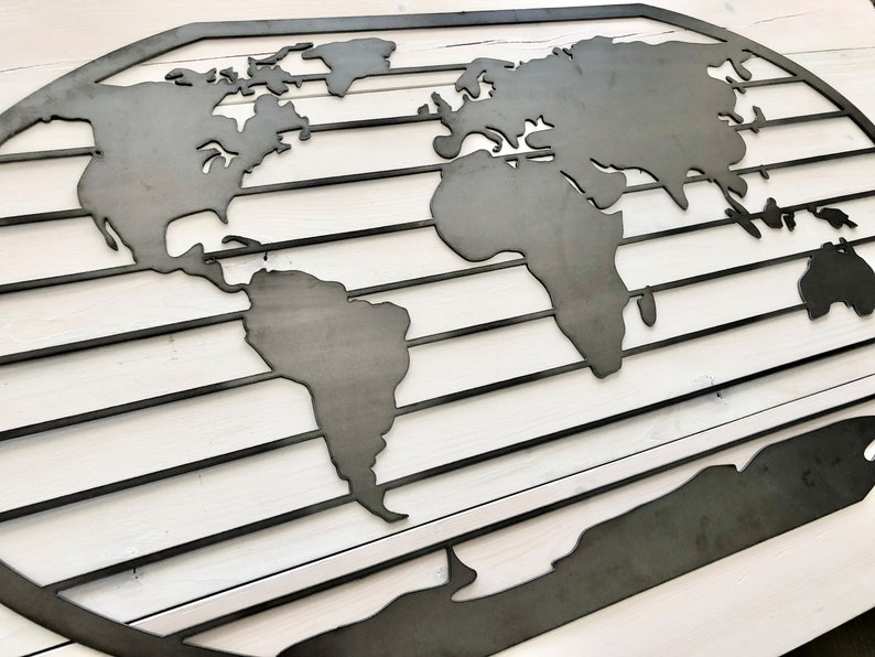 Rustic Metal World Map World Map Large World Map Etsy