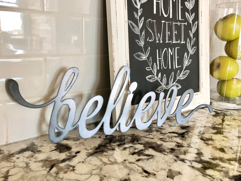 Believe Sign Believe Wall Decor Wall Art Farmhouse Decor Etsy Canada
