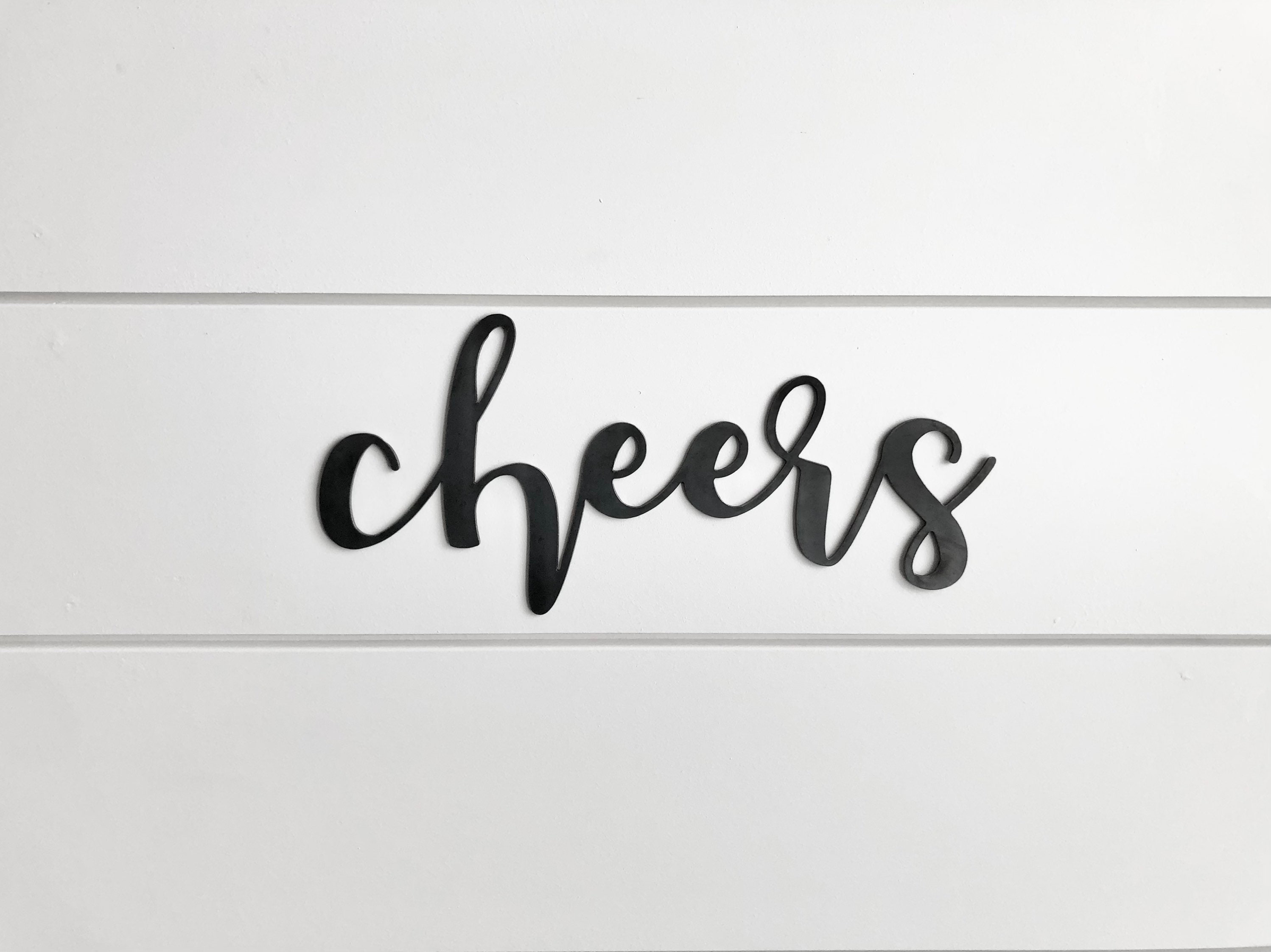 Cheers Sign Bar Sign Cheers Metal Wall Art Cheers Script Etsy