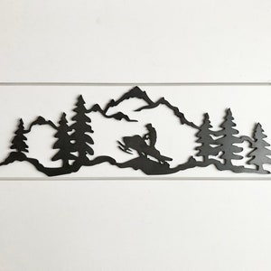 Mountain Range with Snowmobile - Snowmobile Scene - Mountain Wall Art - Snowmobile Gift - Snowmobile Sign - Home Decor - Sled Sign