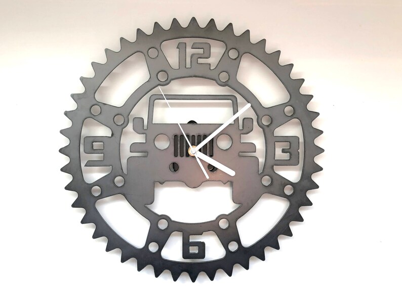 Rustic Metal Jeep Clock Perfect for the Garage Office or Man Etsy