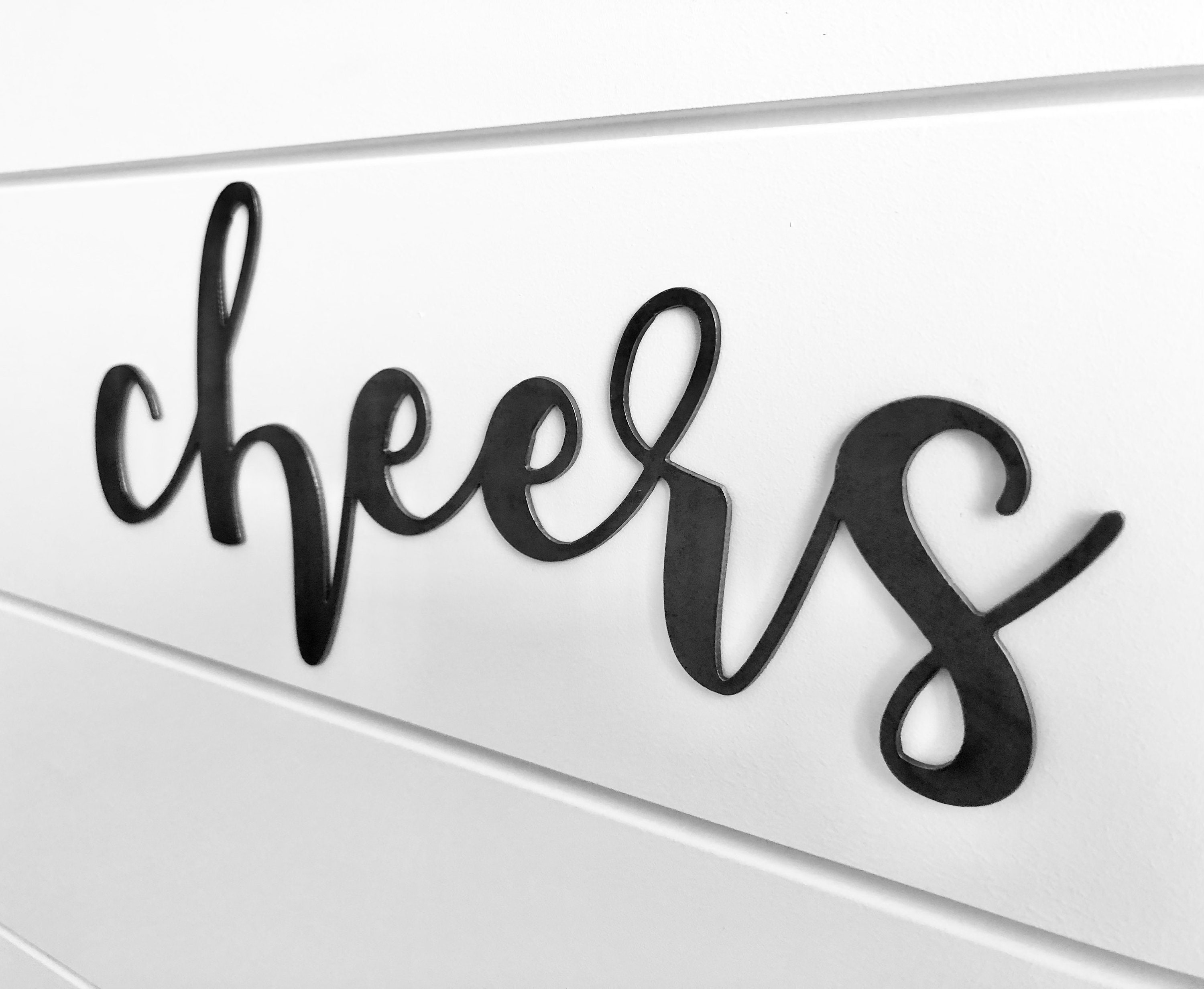 Cheers Sign Bar Sign Cheers Metal Wall Art Cheers Script - Etsy