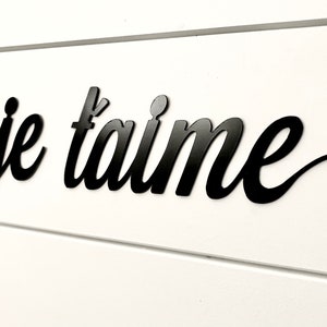 Je T&#39;aime Sign - Je Taime French Word - Metal Wall Art - Love Home Decor - Mon Amour - French Decor - Valentines Day