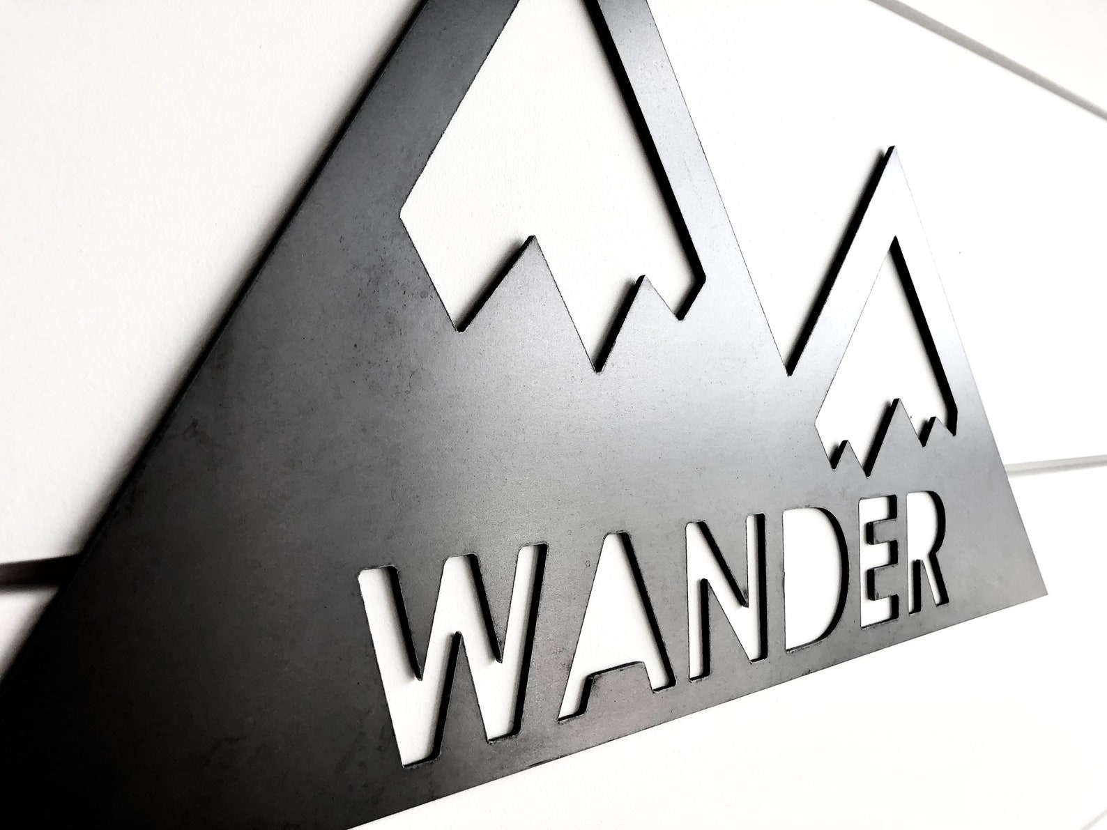 Wander Sign Rustic Metal Mountain Wall Hanging Home Decor Etsy