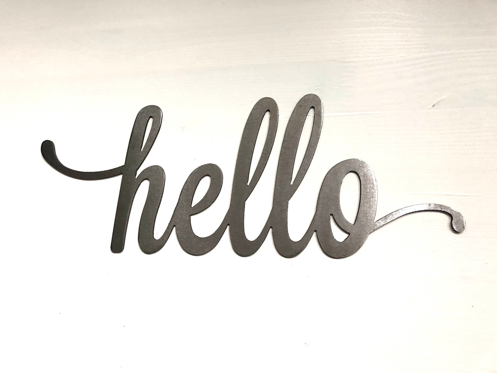 Hello Sign Rustic Hello Wall Hanging Metal Wall Art Etsy Canada