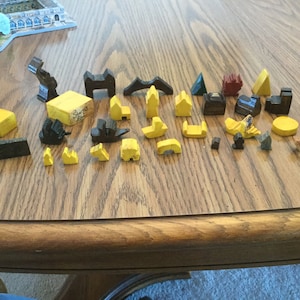 Wooden game pieces