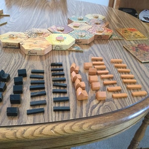 Custom Wooden Settlers of 5-6 player expansion + 1 free hex