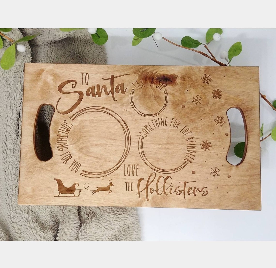 Personalized Santa Claus Charcuterie Board Treat Tray Santa Etsy