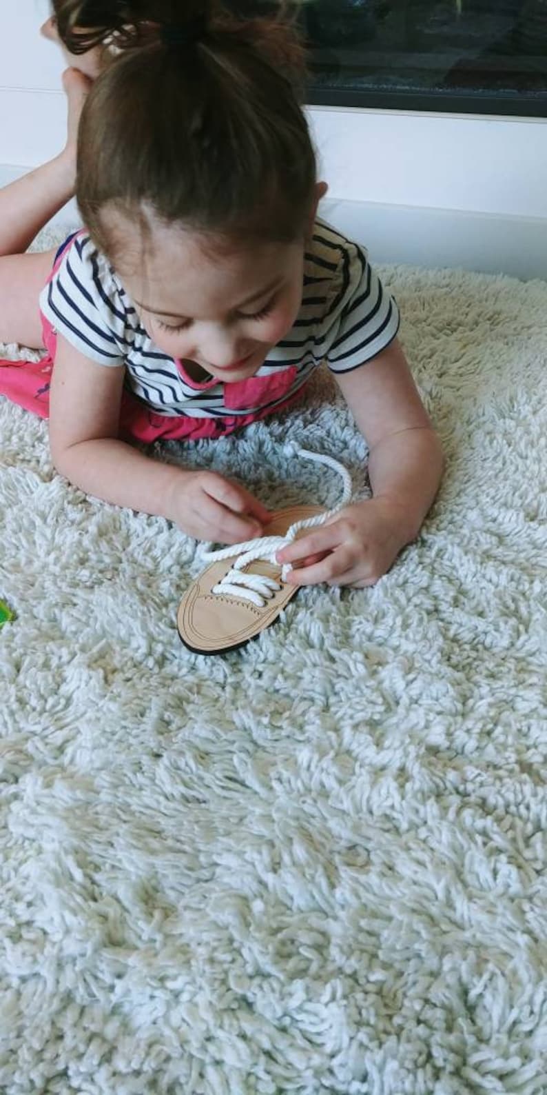 Montessori en bois Je peux attacher mes chaussures outil d'apprentissage outils d'apprentissage pratiques pour les enfants école à la maison, maternelle, pré-maternelle image 7