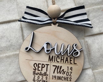 Newborn baby stats Personalized ornament