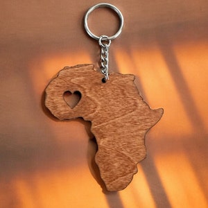Afrika gebeiztes Holz Keychain