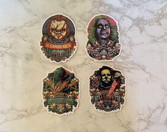 Pegatina de vinilo de terror / Villanos de terror / Pegatinas de Halloween