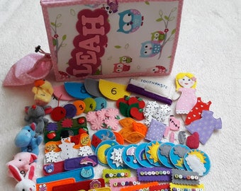 Personalized Quiet Book, Busy Book, Activity, Montessori, Fabric Book