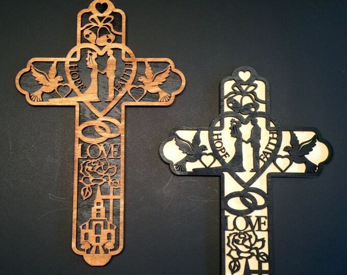 Wedding Theme Wooden Cross Wall Hanging - Etsy