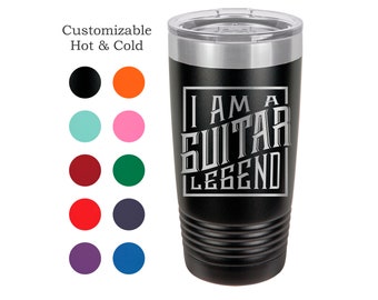 Guitar Tumbler Legend Guitar Player Gift Musician Mug Acoustic Guitar Yeti Custom Laser Engraved Guitarist Cup
