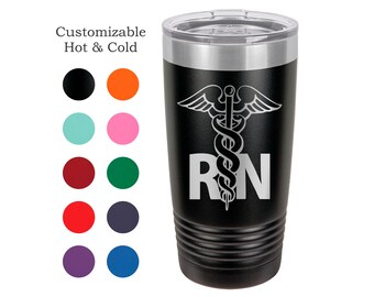 Nurse Tumbler RN Travel Mug Graduation Gift for Women Personalized Cup