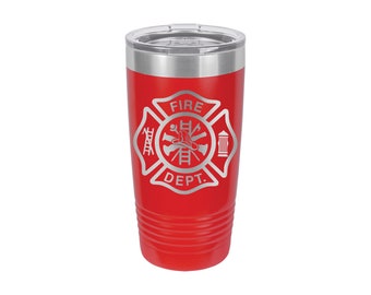 Fire Fighter Tumbler 20 oz, Custom Fireman Tumbler , Fire Department , Personalized Gift , Laser Engraved Yeti