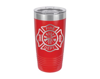 Feuerwehr Becher 20 oz, Personalisiertes Geschenk, Personalisiertes Geschenk, Lasergravierter Yeti