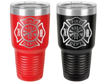 Fire Fighter Tumbler 30 oz , Fireman Gift , Custom Engraved Yeti , Fire Department