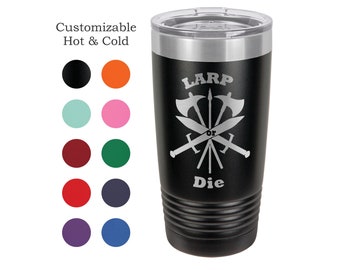 LARP or Die Engraved Tumbler, DND Mug, Gamer Gift
