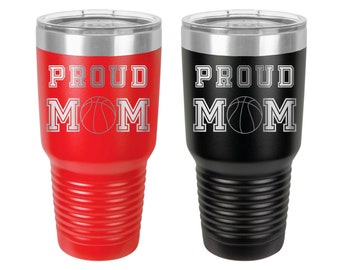 Basketball Mom Stainless Steel 30 oz Engraved Custom Tumbler- Basketball Player, Mom Gift, Sports