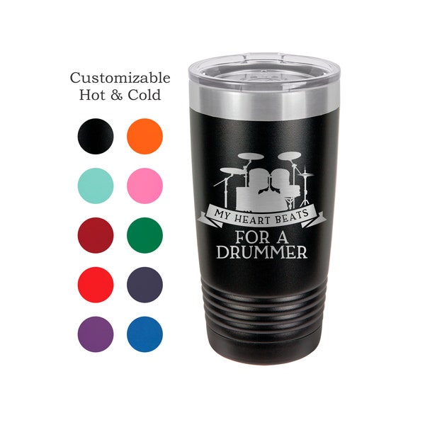 Drum Tumbler Drummers vrouw Gift Muzikant Mug Drums Yeti Custom Laser Gegraveerd Cup
