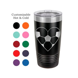 Fußball Tumbler, Liebe Fußball, Edelstahl, 20 Unzen, benutzerdefinierte graviert -Fußball-Spieler, Fußball, Senior Geschenk