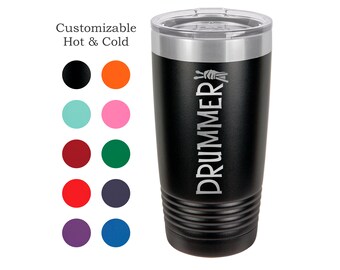 Drum Tumbler Drummer Gift Musician Mug Drums Yeti Custom Laser Engraved Cup