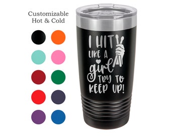 Drum Tumbler Hit Like A Girl Drummer Gift Musician Mug Drums Yeti Custom Laser Engraved Cup
