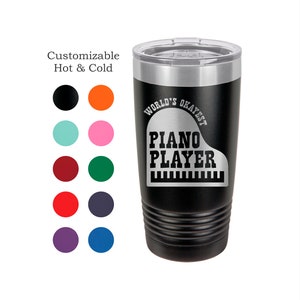 Pianist Gift Piano Tumbler Worlds Okayest Piano Player Gift for Musician Cup Piano Player Keyboardist Mug Piano Teacher