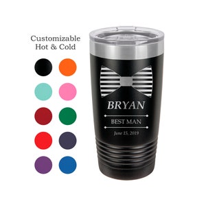 Groomsman Tumbler, Bachelor party gift, Bridal Party Gift, Personalized, Laser engraved, Insulated Tumbler, Yeti