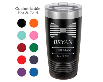 Groomsman Tumbler, Bachelor party gift, Bridal Party Gift, Personalized, Laser engraved, Insulated Tumbler, Yeti